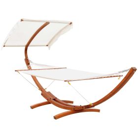 Outsunny Arc Hammock 2-Person Outdoor with Canopy Stand, Extra Wide Backyard Swing Chair, Relaxing