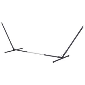Outsunny Portable Hammock Stand with Adjustable Steel Stand, Portable and Heavy Duty for Indoor Outdoor Use, Black